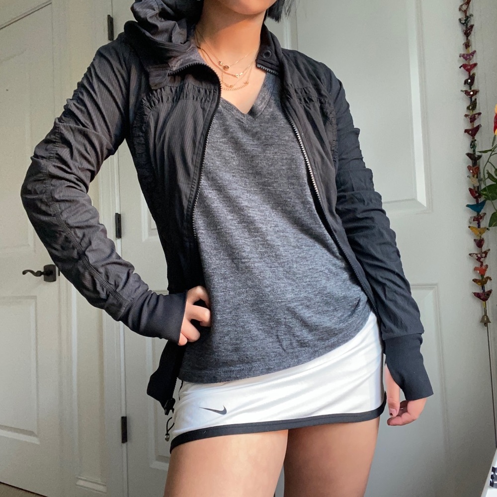 LuluLemon Black Ruched Zip-Up